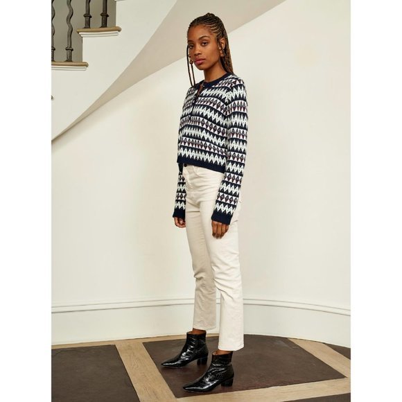 La Ligne Recurate Courchevel Henley Fair Isle Sweater Size XL - Picture 5 of 11